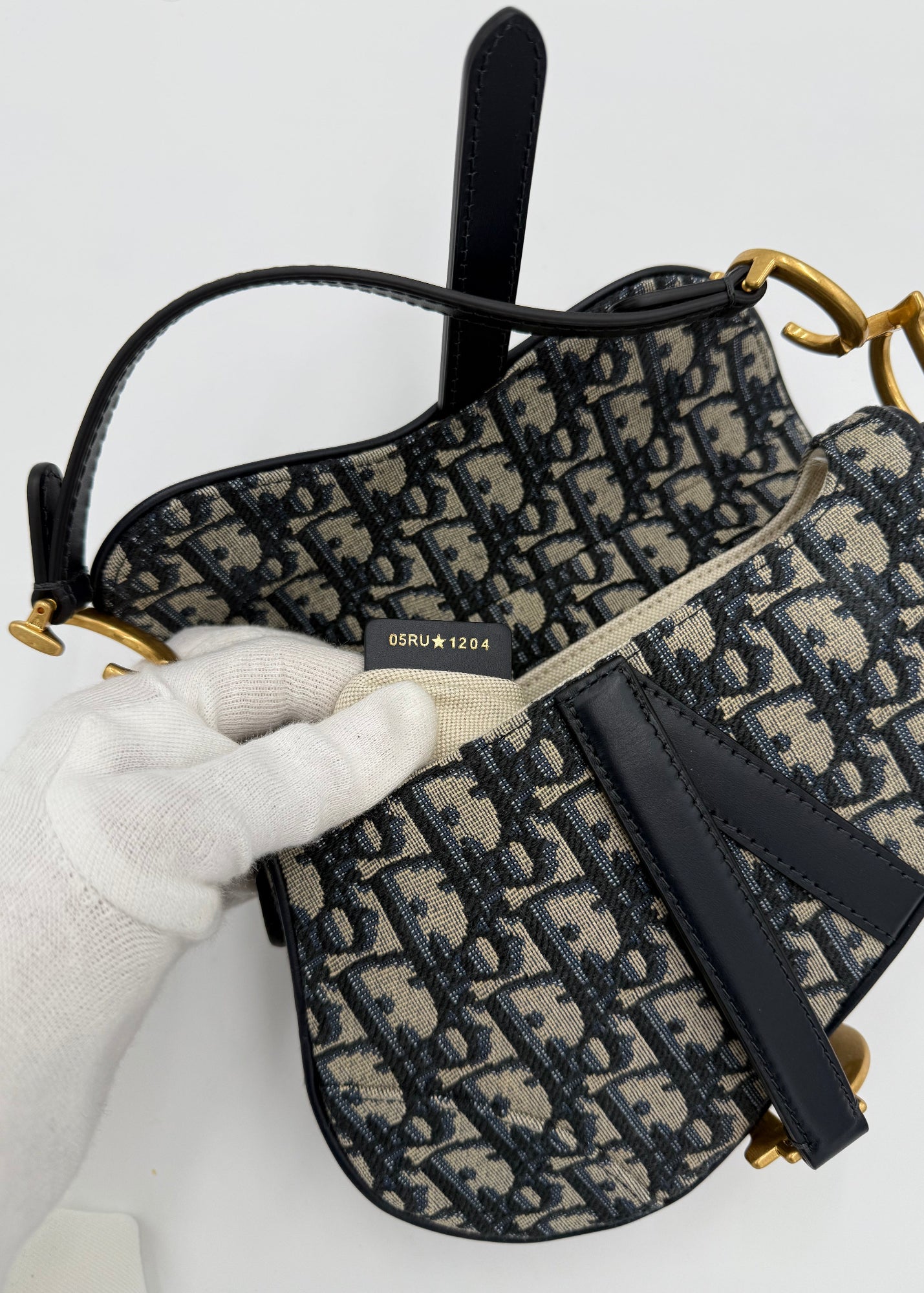 Dior Borsa Saddle con Tracolla Jacquard Dior Oblique Mini