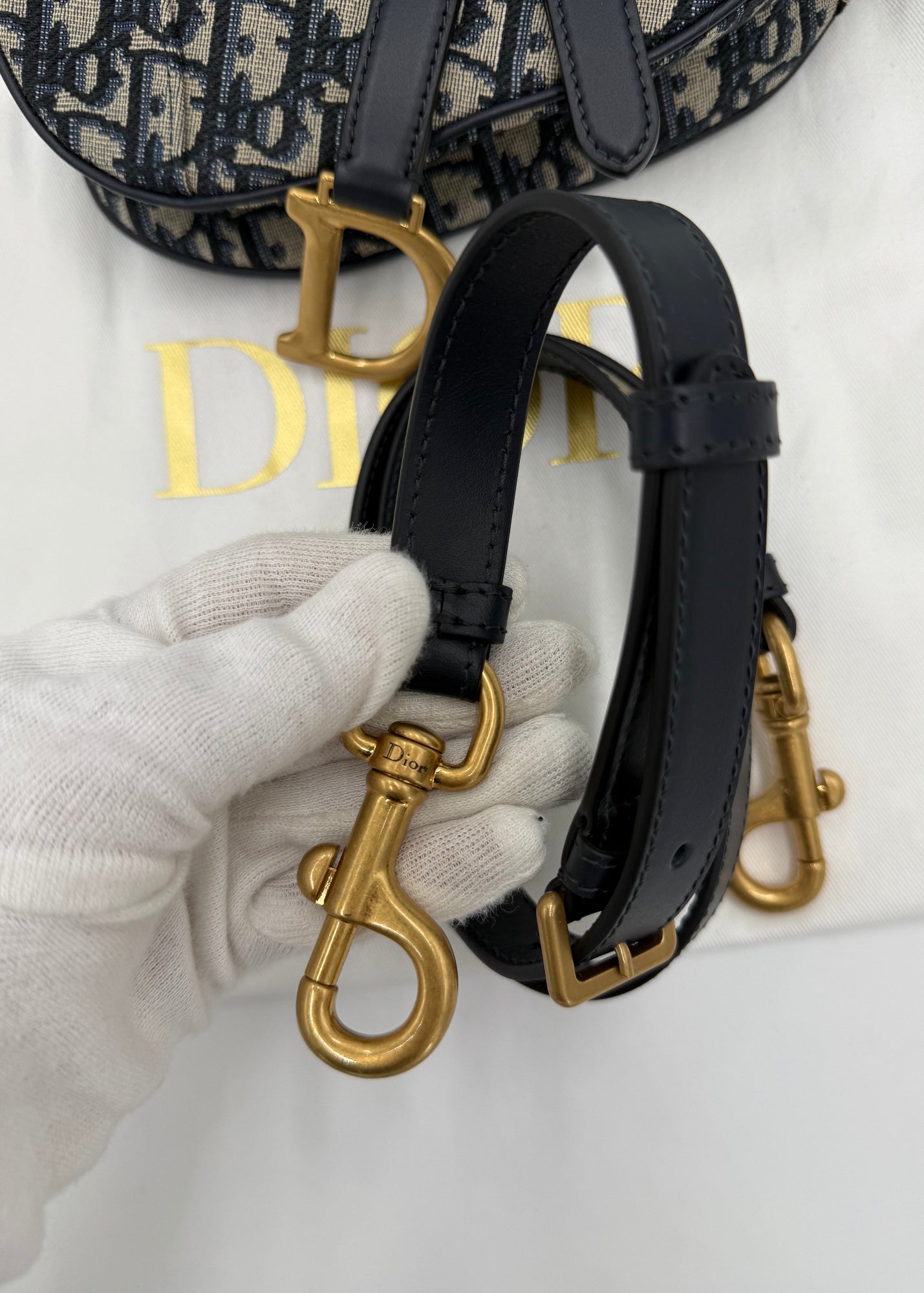 Dior Borsa Saddle con Tracolla Jacquard Dior Oblique Mini