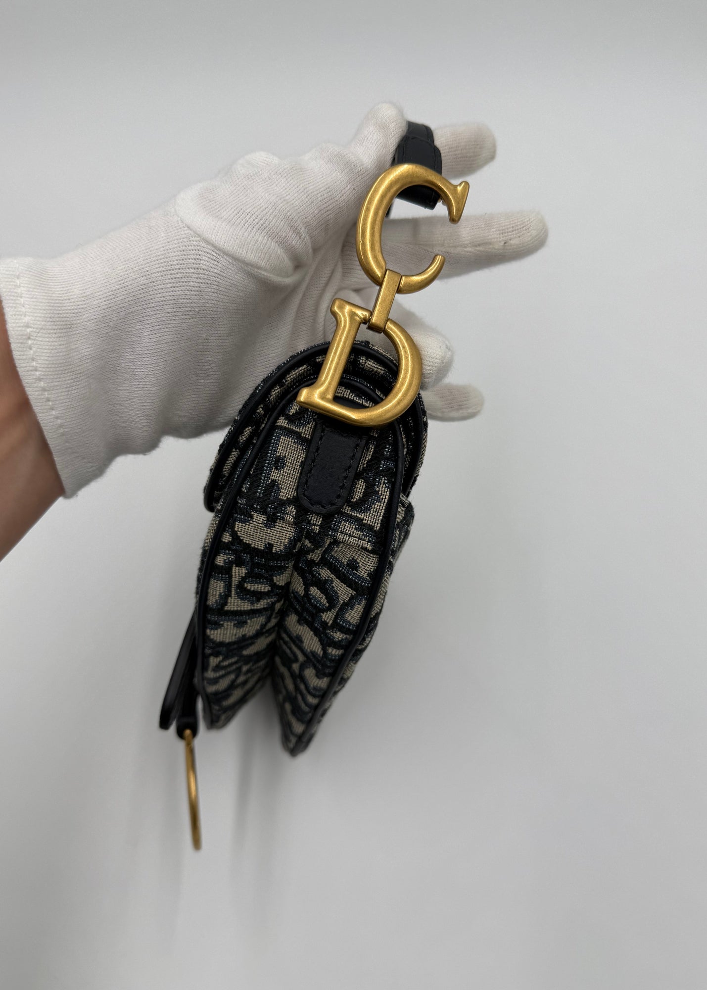 Dior Borsa Saddle con Tracolla Jacquard Dior Oblique Mini