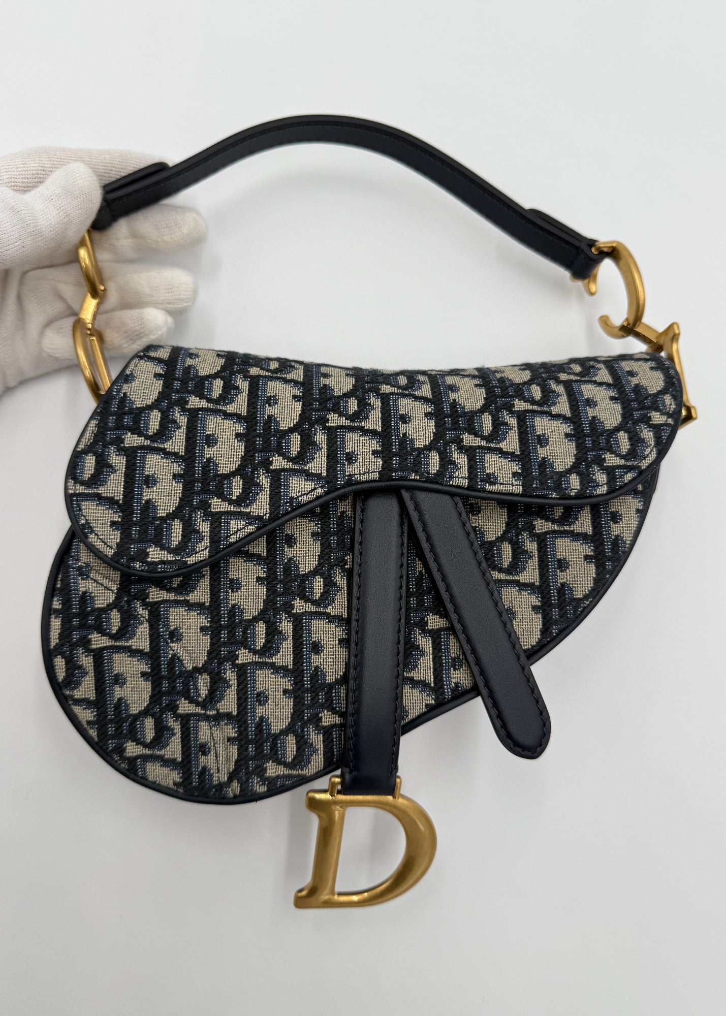 Dior Borsa Saddle con Tracolla Jacquard Dior Oblique Mini