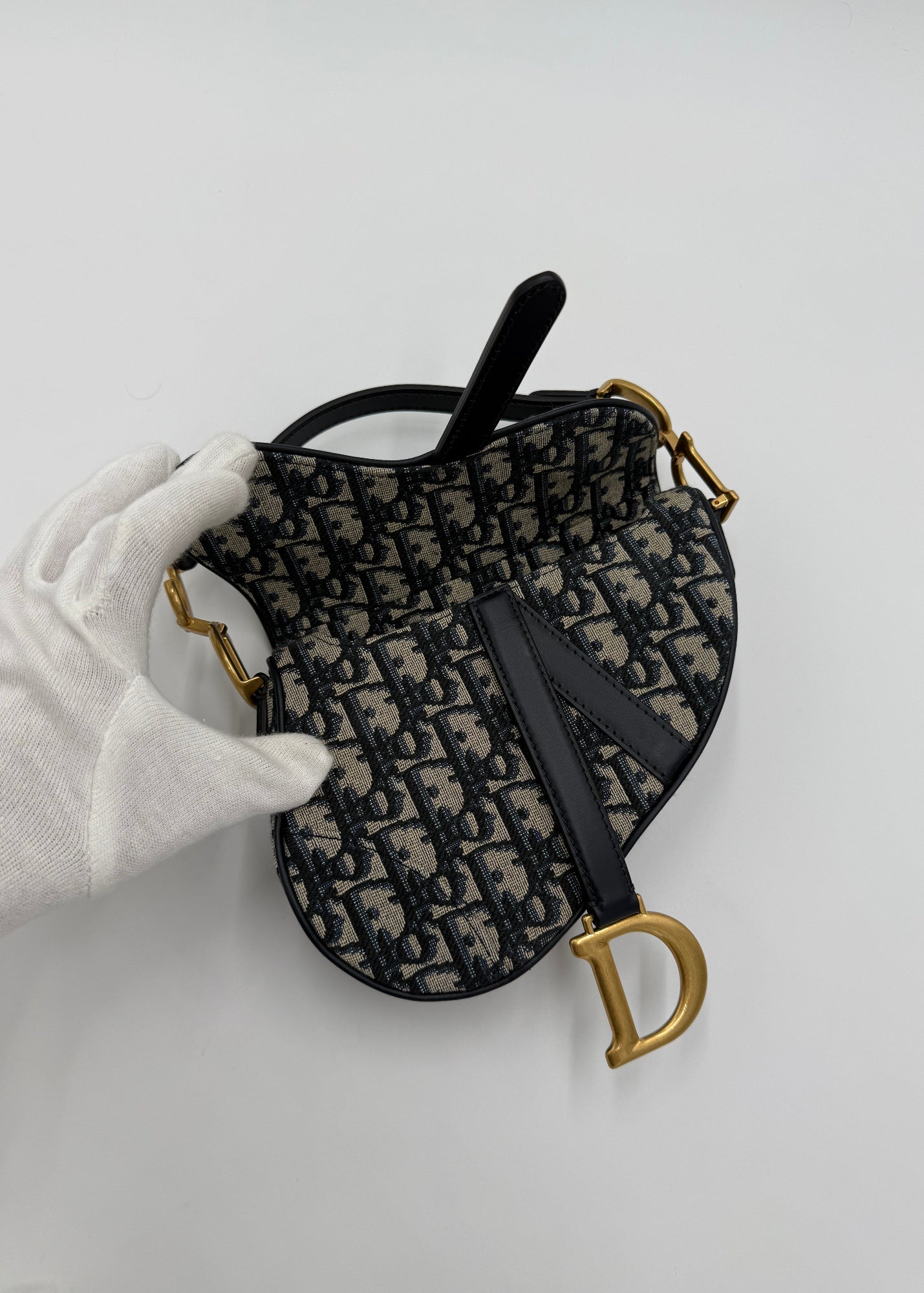 Dior Borsa Saddle con Tracolla Jacquard Dior Oblique Mini