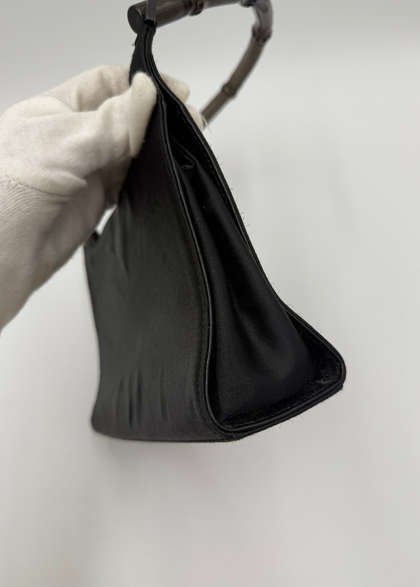 Gucci Borsa Bamboo Vintage in Raso Nero