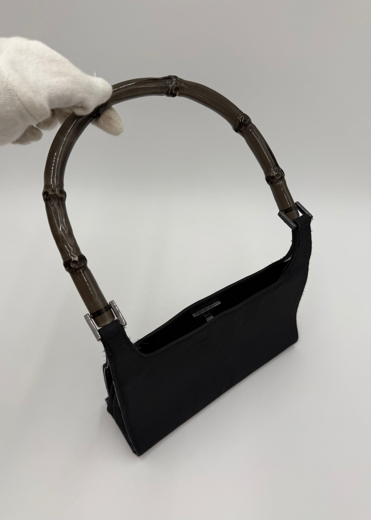 Gucci Borsa Bamboo Vintage in Raso Nero