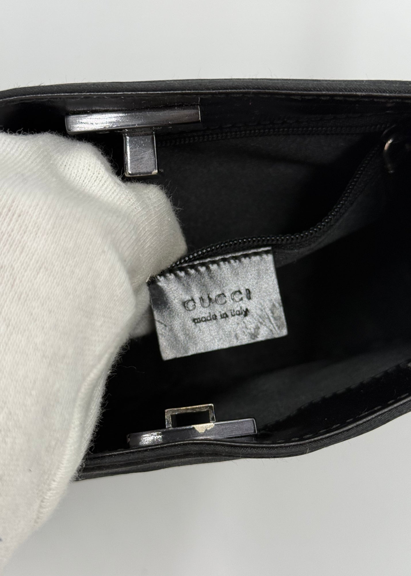 Gucci Borsa Bamboo Vintage in Raso Nero