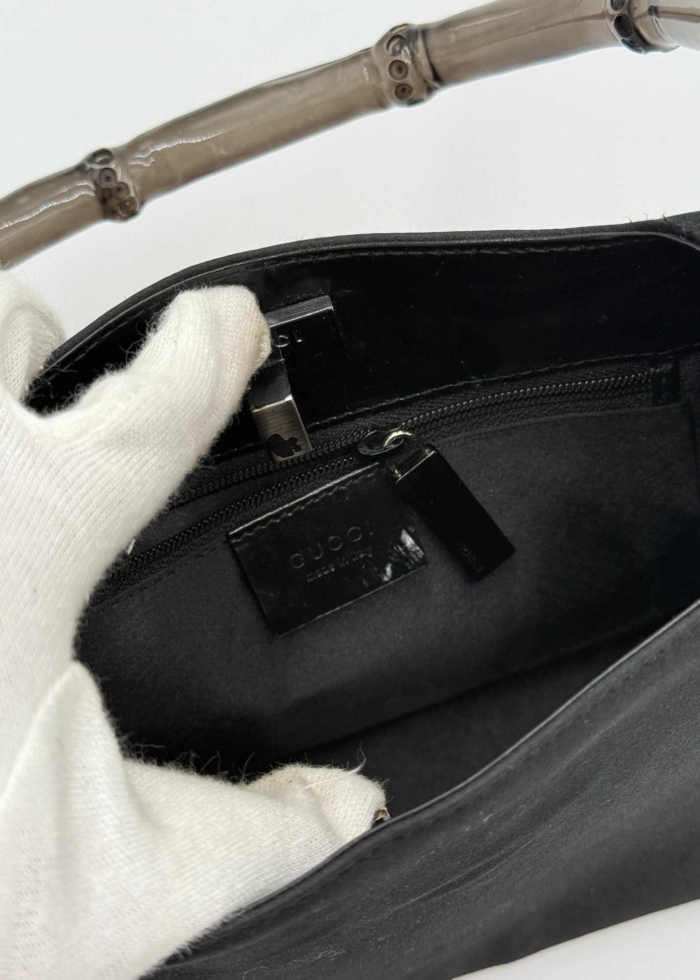 Gucci Borsa Bamboo Vintage in Raso Nero