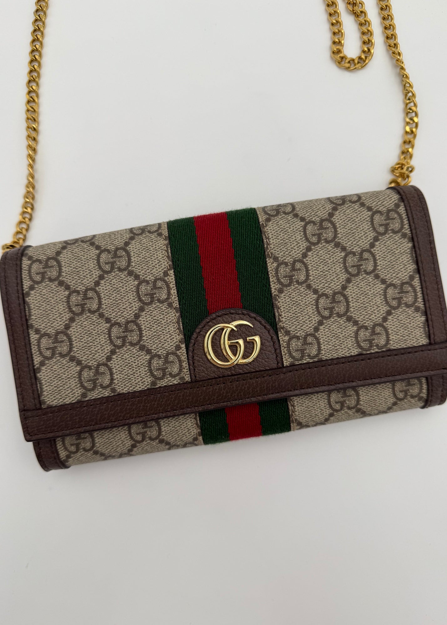 Gucci Borsa Ophidia Wallet on Chain Beige e Marrone