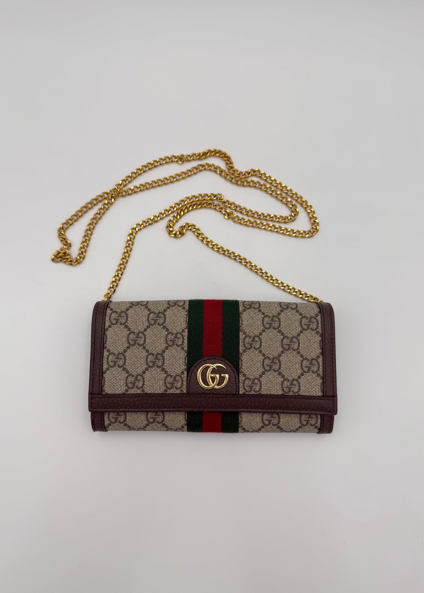 Gucci Borsa Ophidia Wallet on Chain Beige e Marrone