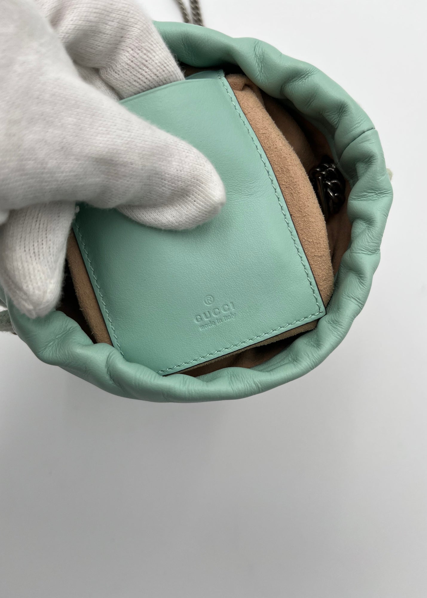 Gucci Borsa a secchiello GG Marmont Diagonal 2.0 Pastello