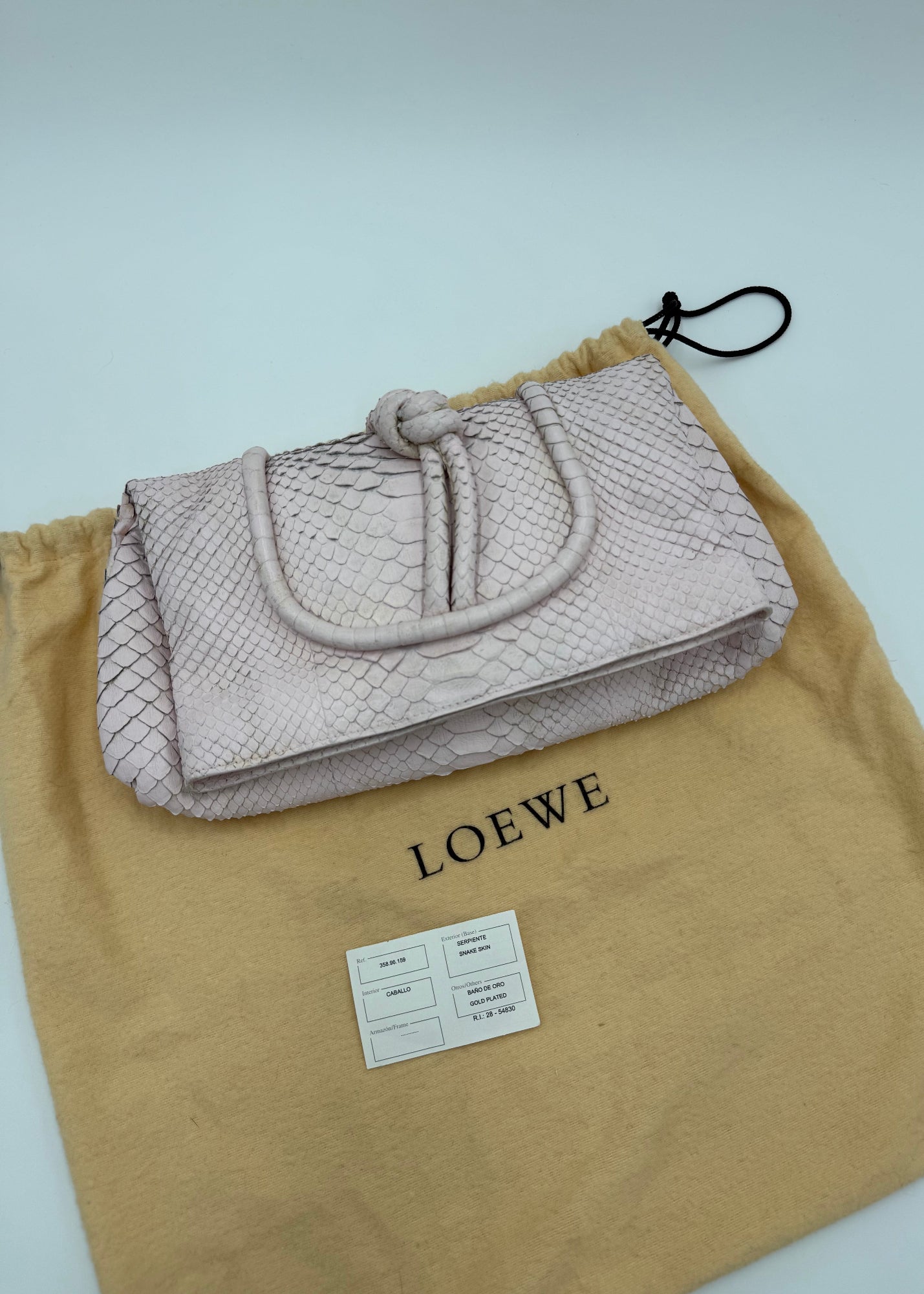 Loewe Pochette Vintage in Pelle di Pitone Rosa