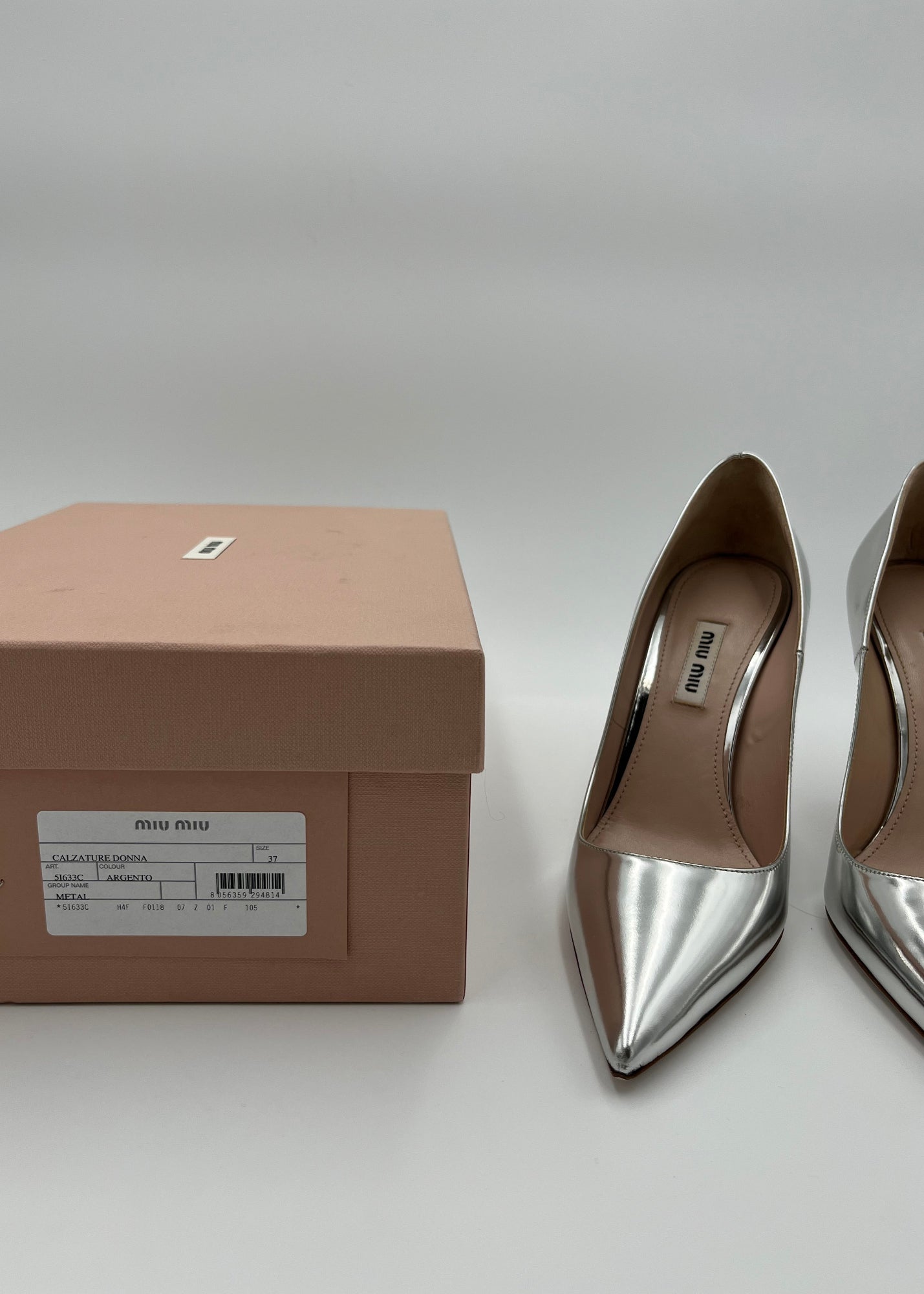 Miu Miu Décolleté in Pelle Argento