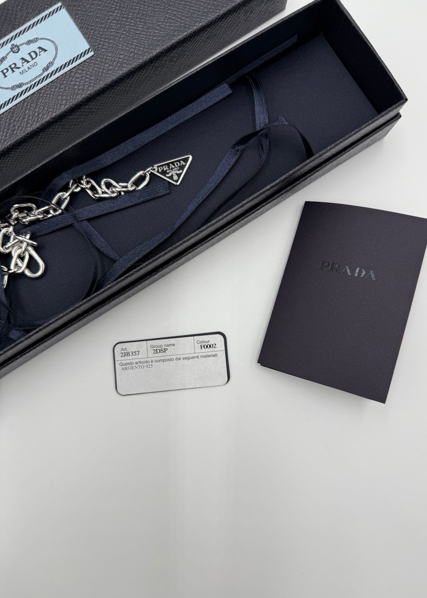 Prada Bracciale a Catena Regolabile Argento