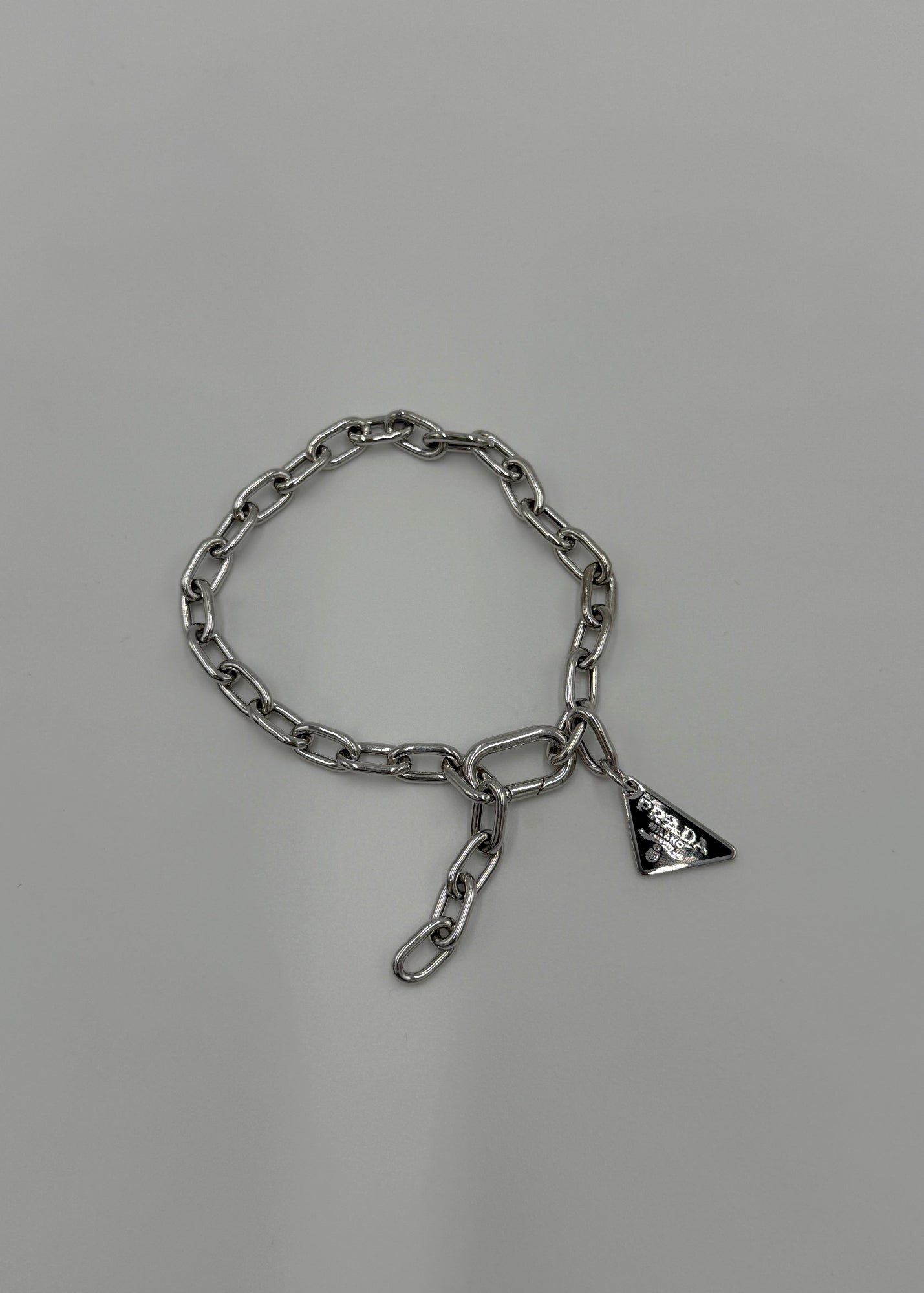 Prada Bracciale a Catena Regolabile Argento
