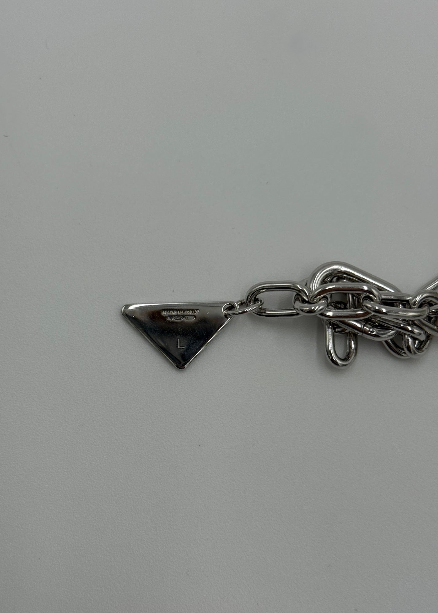 Prada Bracciale a Catena Regolabile Argento