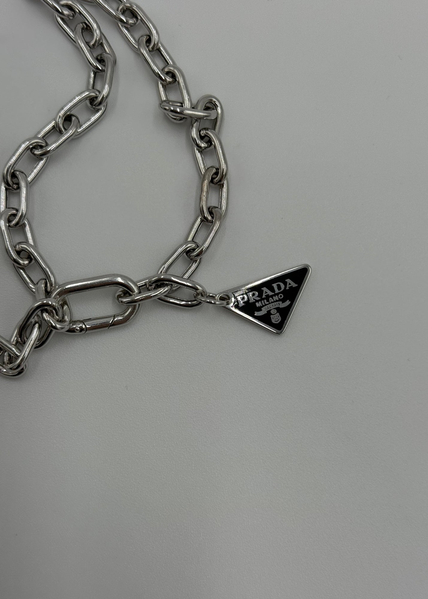 Prada Bracciale a Catena Regolabile Argento