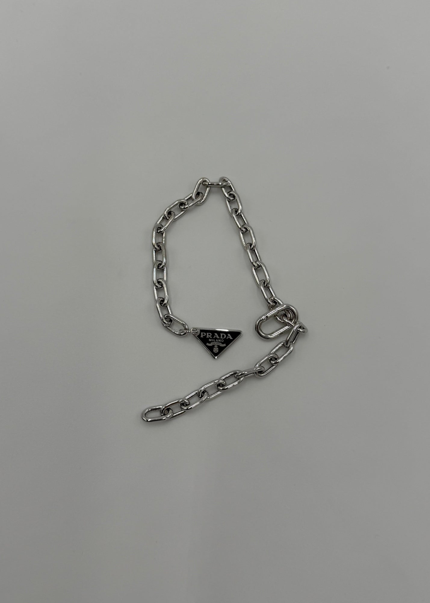 Prada Bracciale a Catena Regolabile Argento