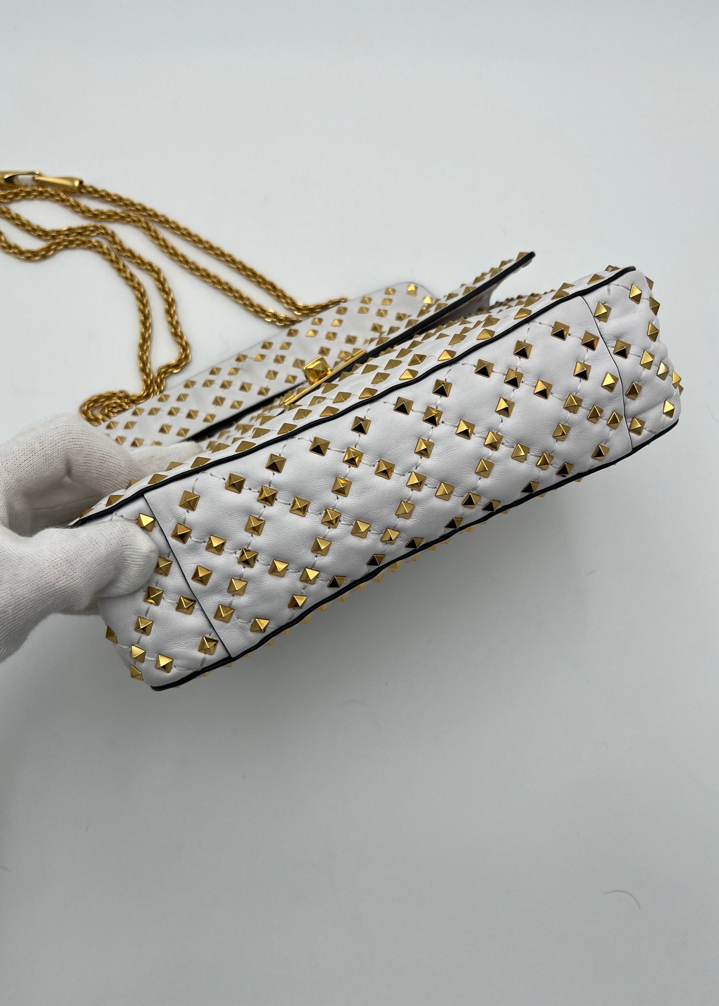 Valentino Garavani Borsa Rockstud Spike Limited Edition Media Bianca