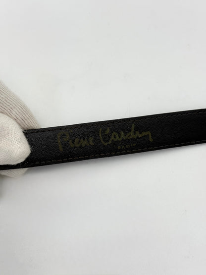 Pierre Cardin Cintura Vintage in Pelle Stampa Coccodrillo Nera