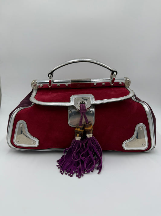 Gucci Borsa Indy Vintage Top Handle Rossa e Argento