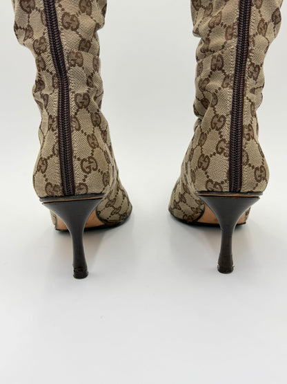 Gucci Stivali al Ginocchio Vintage by Tom Ford GG Monogram Canvas Beige