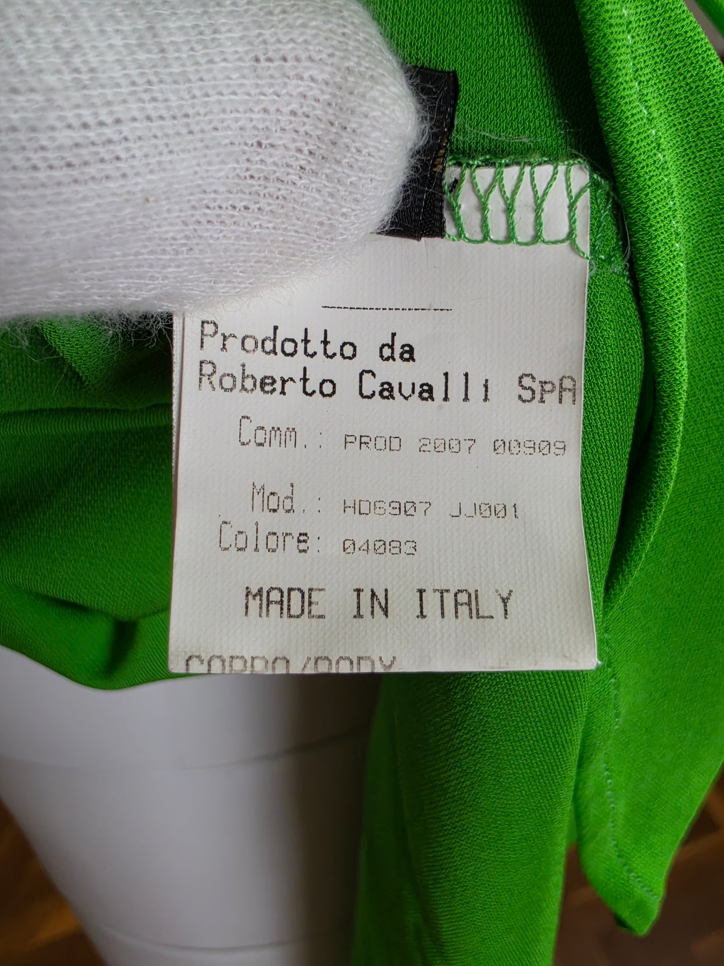 Roberto Cavalli Abito Vintage con Volant Verde Lime