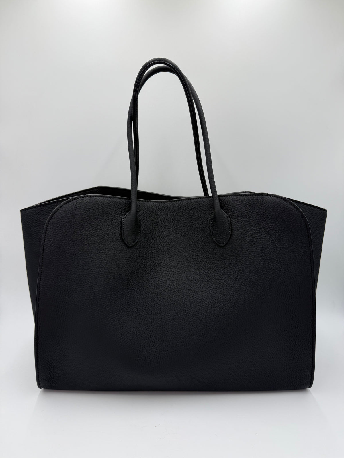 The Row Borsa Tote Marlo in Pelle Granulata Nera