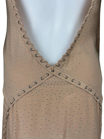 Salvatore Ferragamo Abito da Sera Resort 2013 in Seta con Micro-Borchie Nude