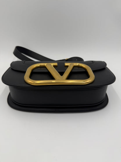 Valentino Garavan Borsa a Tracolla Supervee con VLogo in Pelle Nera