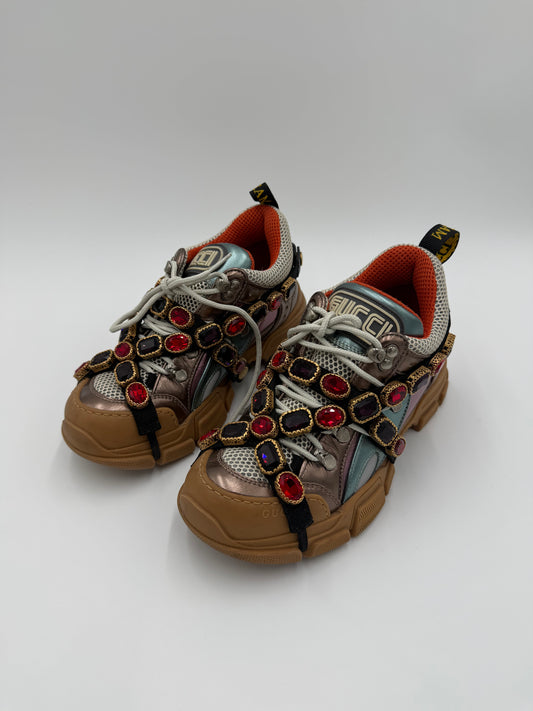 Gucci Sneakers Flashtrek con Gioielli e Finitura Metallizzata