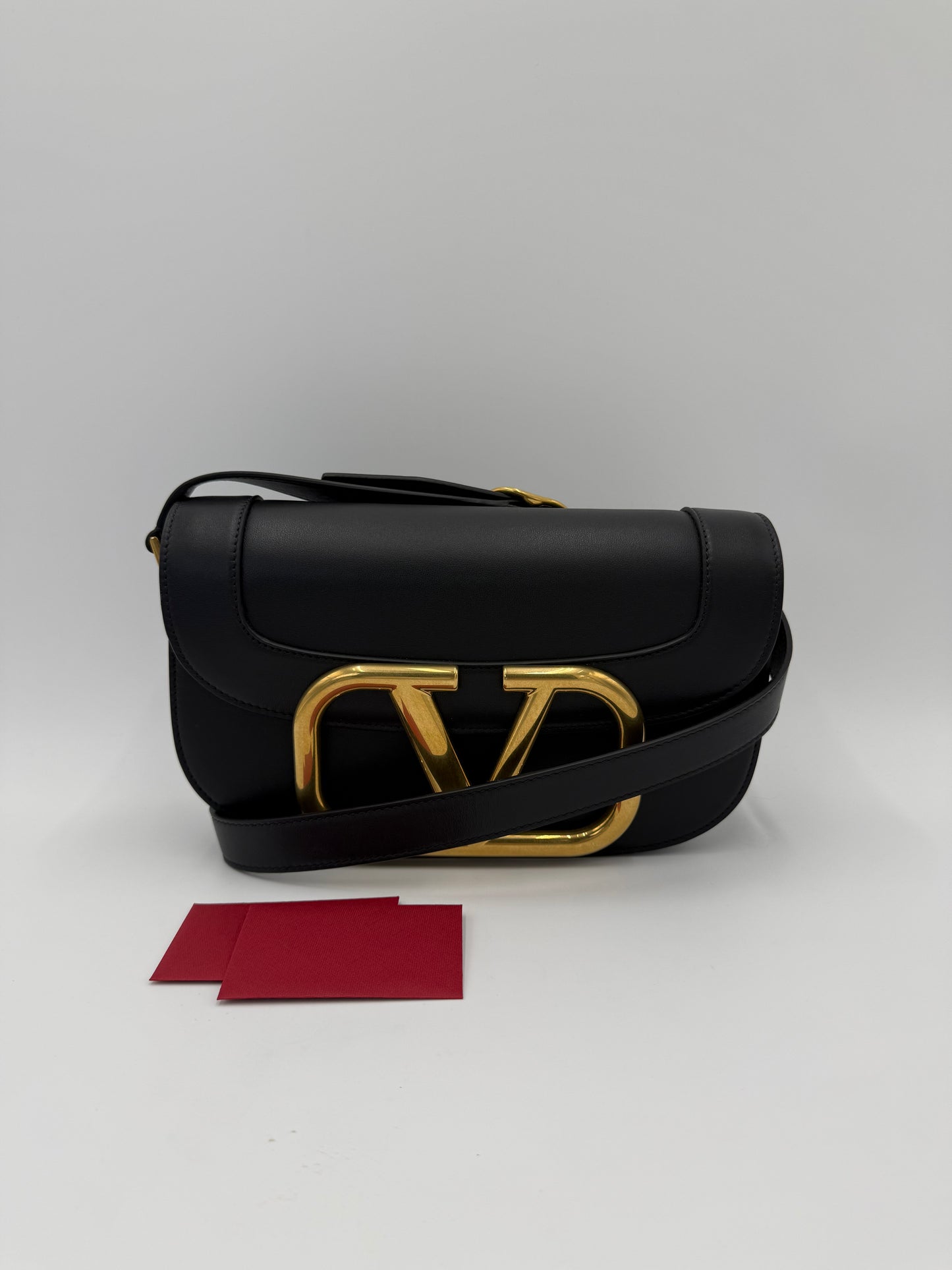 Valentino Garavan Borsa a Tracolla Supervee con VLogo in Pelle Nera