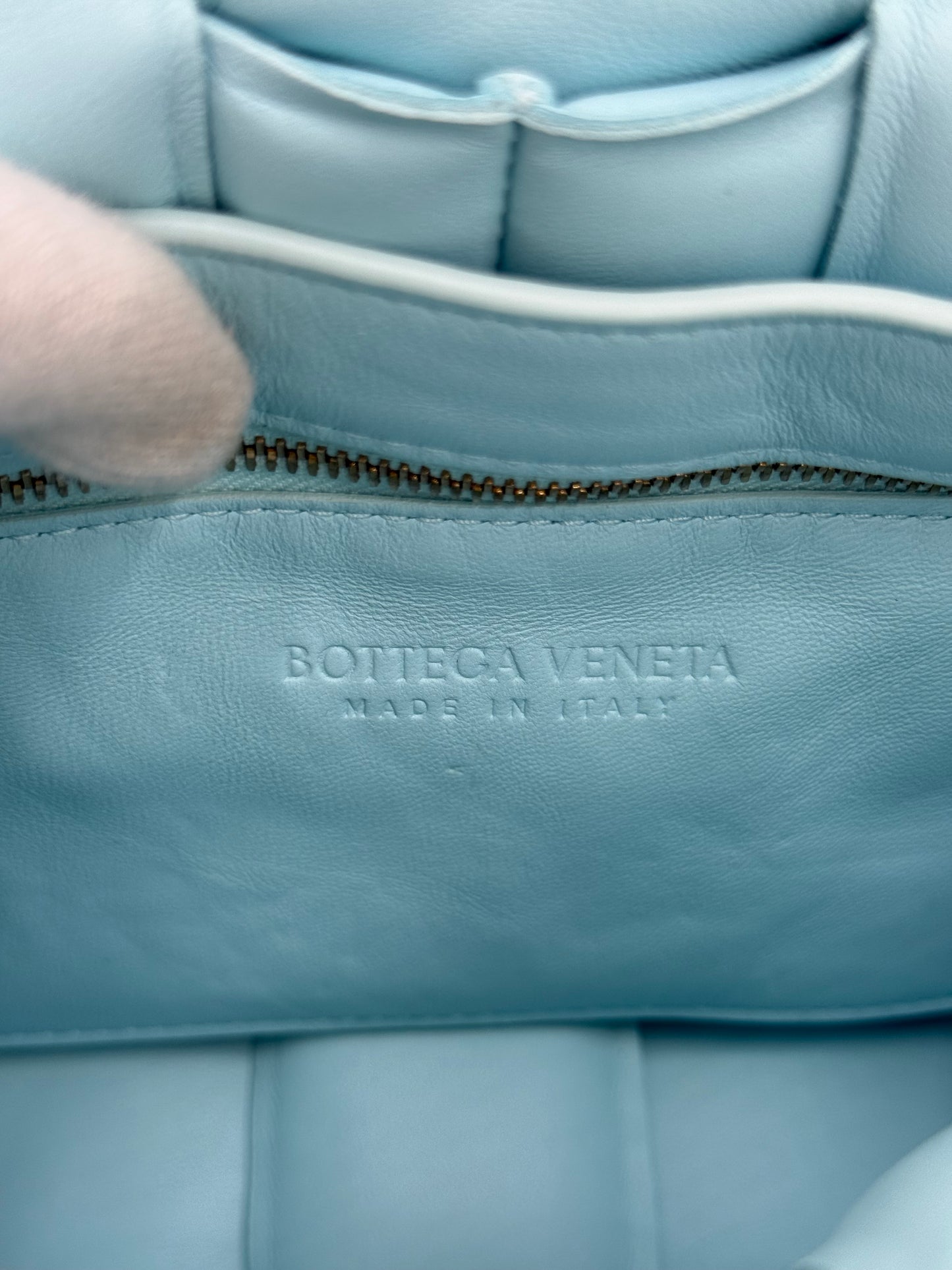 Bottega Veneta Borsa Padded Cassette Azzurro Pastello