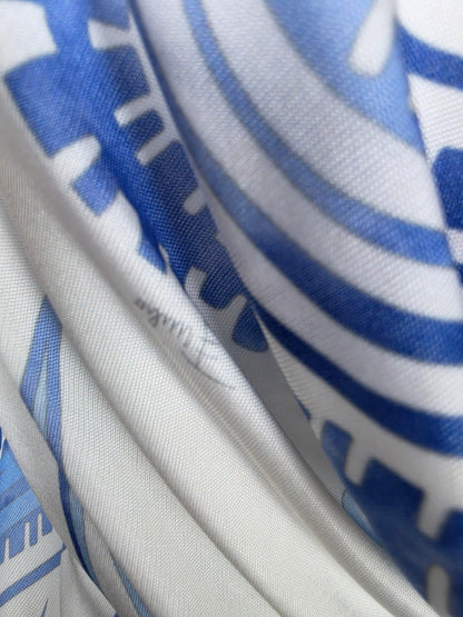 Emilio Pucci Abito Vintage Drappeggiato Blue e Bianco