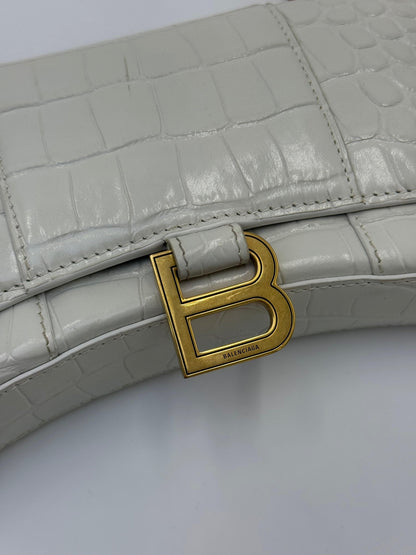 Balenciaga Borsa Hourglass Wallet on Chain Monogramma BB Bianca Panna