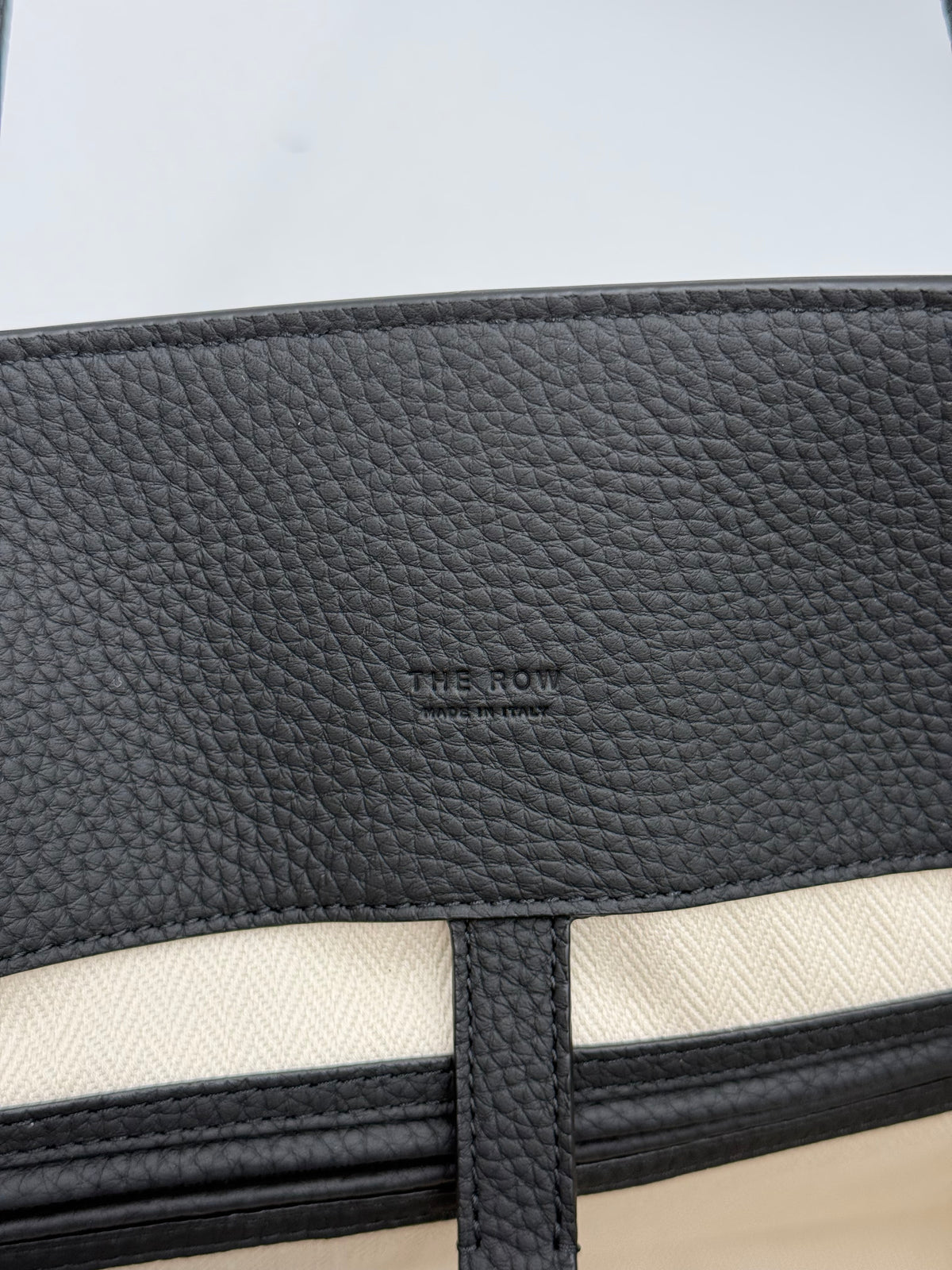 The Row Borsa Tote Marlo in Pelle Granulata Nera