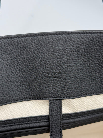 The Row Borsa Tote Marlo in Pelle Granulata Nera
