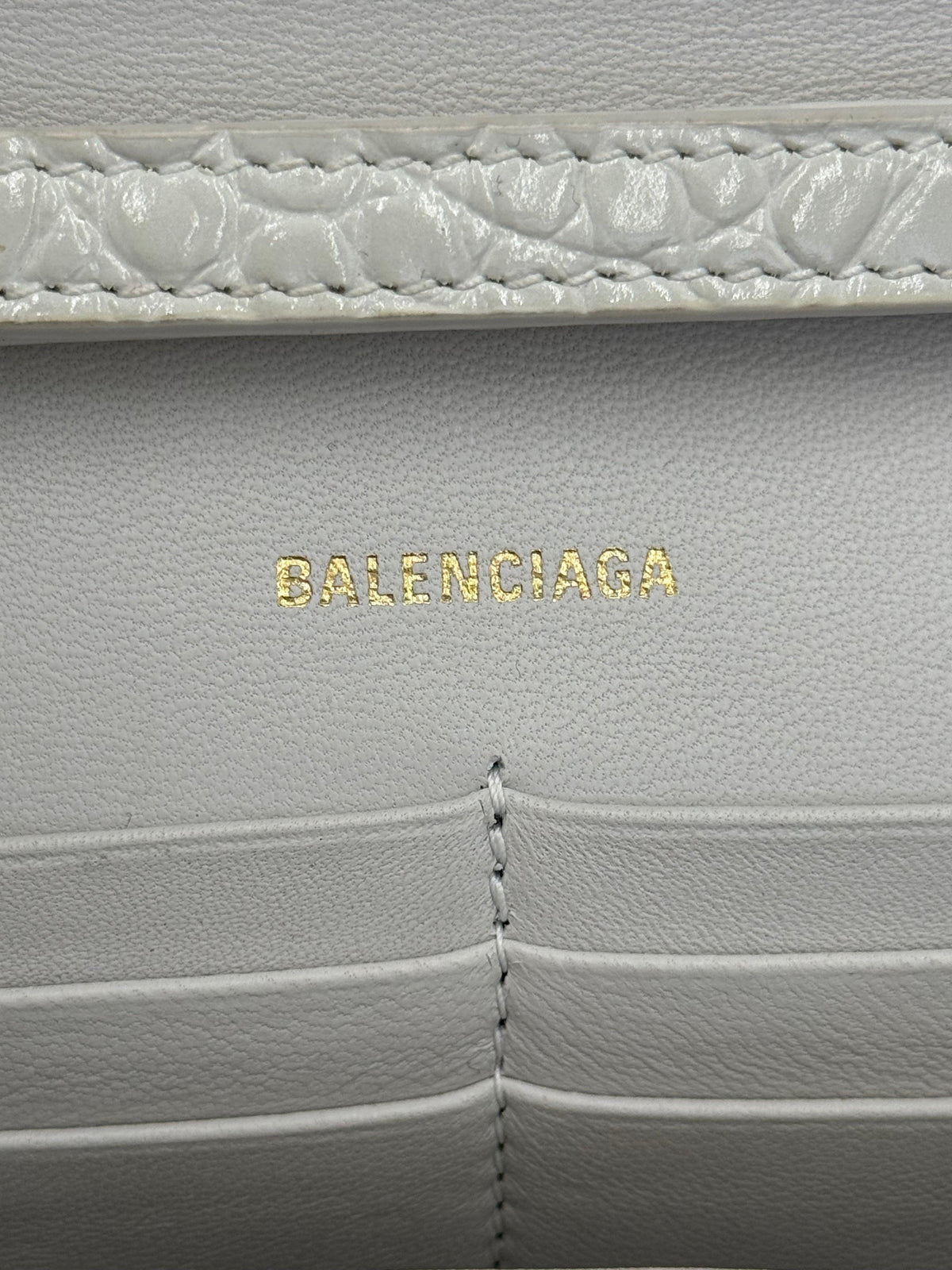 Balenciaga Borsa Hourglass Wallet on Chain Monogramma BB Bianca Panna
