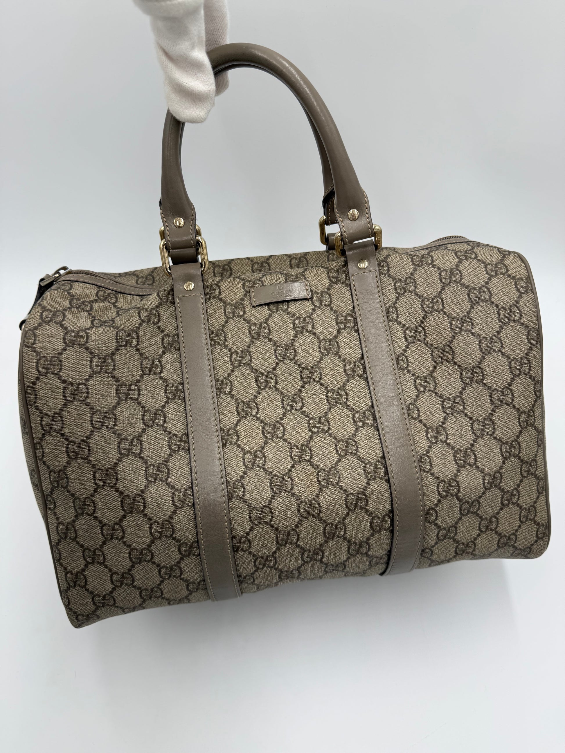 Gucci Bauletto Joy in Tela GG Supreme e Pelle Taupe - Pally Vintage Closet