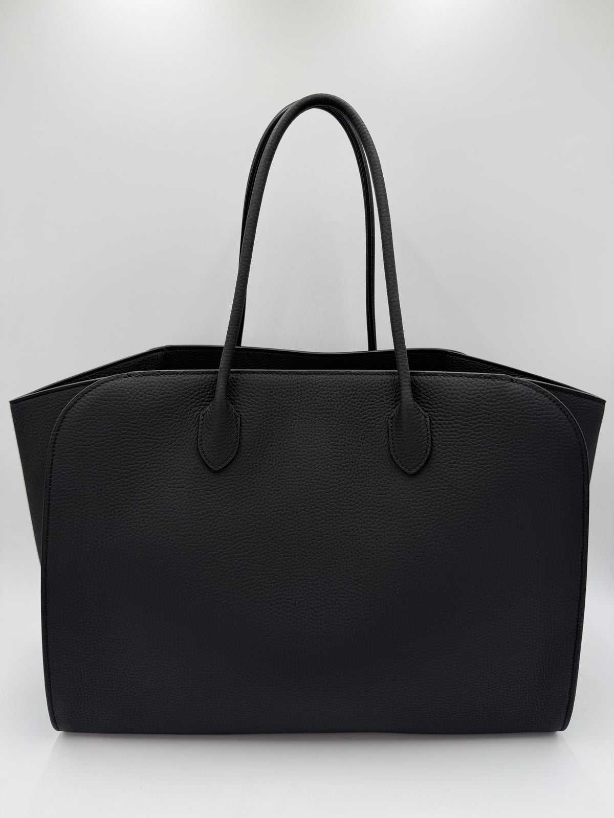 The Row Borsa Tote Marlo in Pelle Granulata Nera