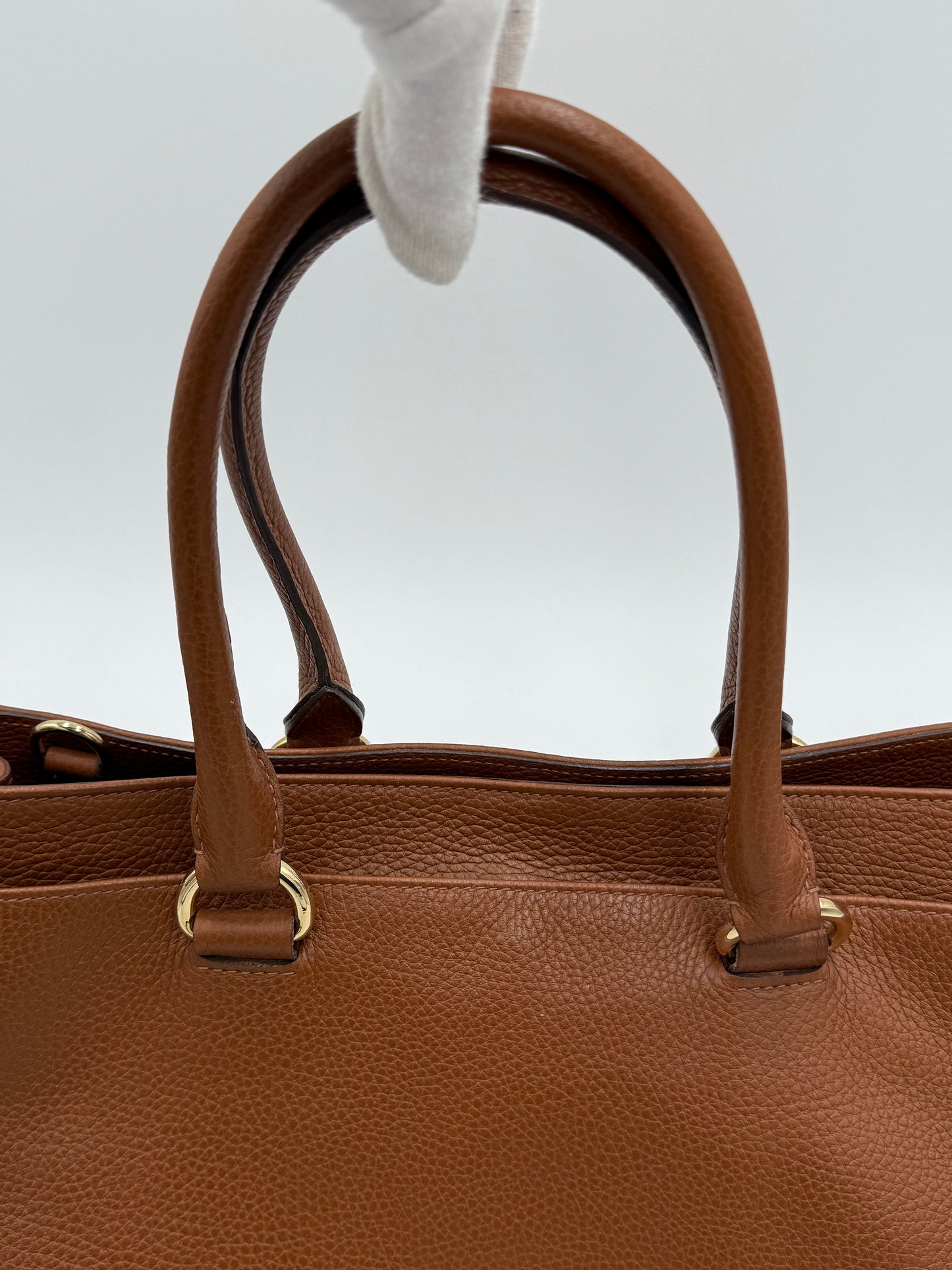 Prada Borsa Tote in Pelle Martellata Marrone