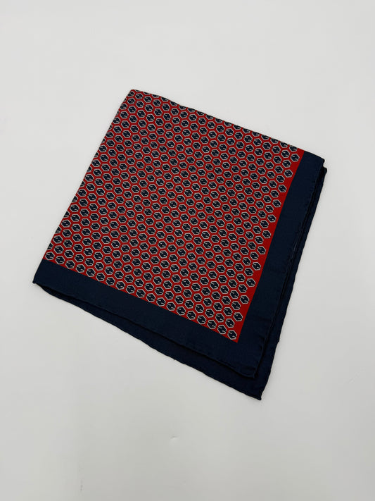 Gucci Pochette in Seta con Pattern Esagonale GG Rosso e Blu - Pally Vintage Closet