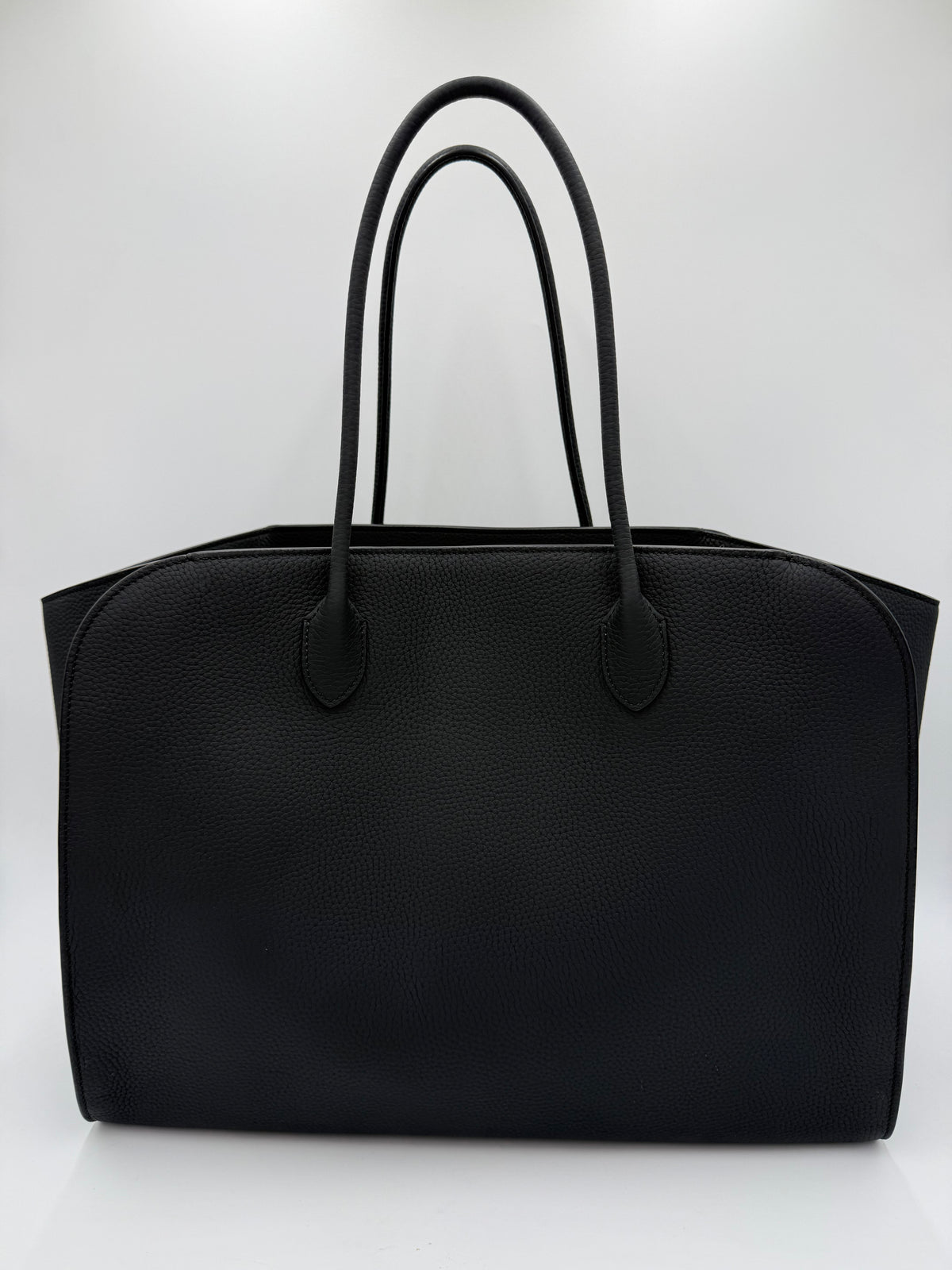 The Row Borsa Tote Marlo in Pelle Granulata Nera