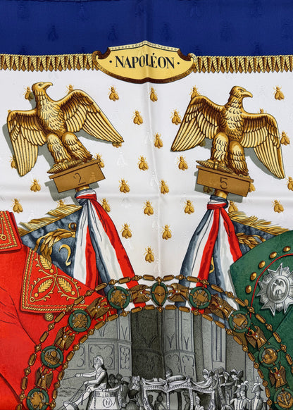 Hermès Foulard Vintage Napoléon Seta Jacquard Blu - Pally Vintage Closet