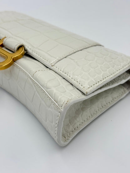 Balenciaga Borsa Hourglass Wallet on Chain Monogramma BB Bianca Panna