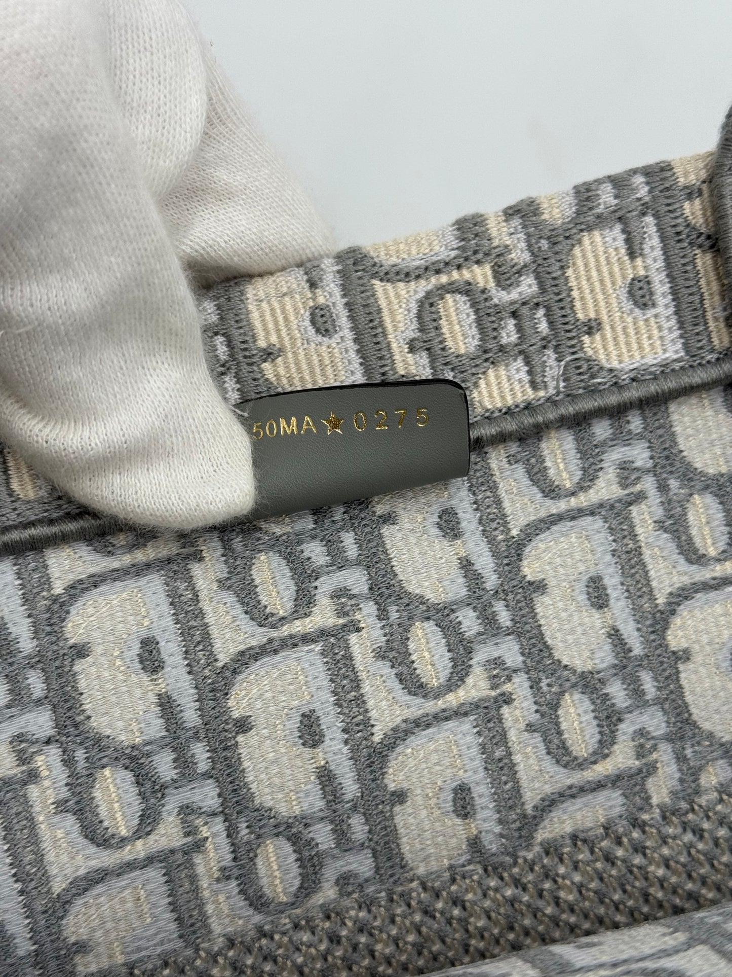 Dior Borsa Book Tote Oblique Media Grigio Chiaro