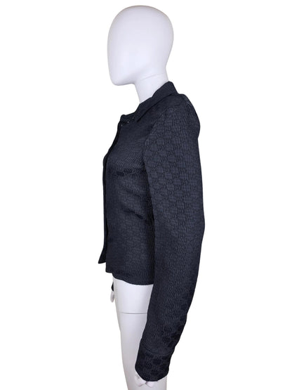 Gucci Black Textured GG Monogram Knit Shirt