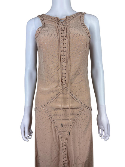 Salvatore Ferragamo Abito da Sera Resort 2013 in Seta con Micro-Borchie Nude