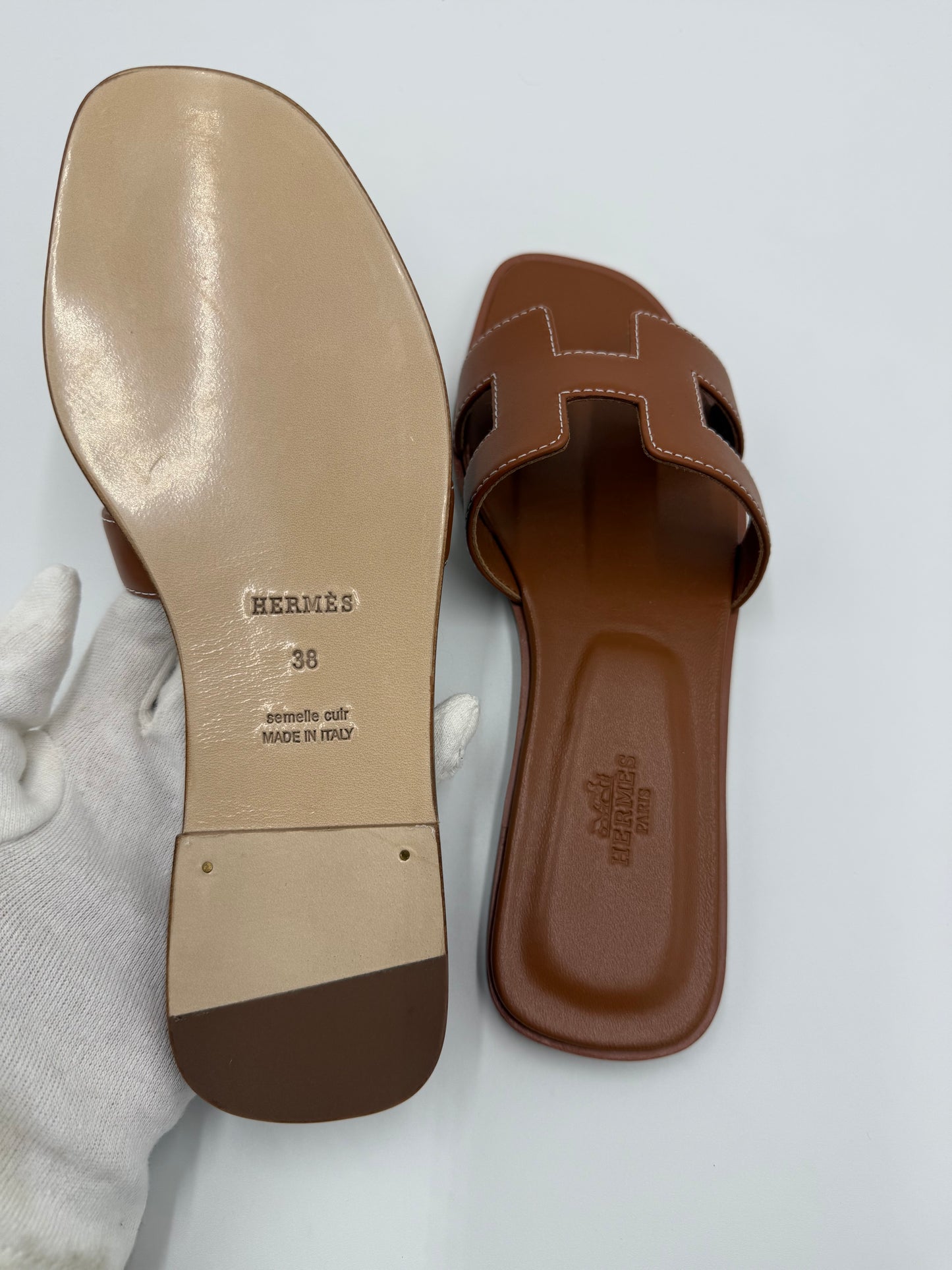 Hermès Sandali Oran in Pelle Gold