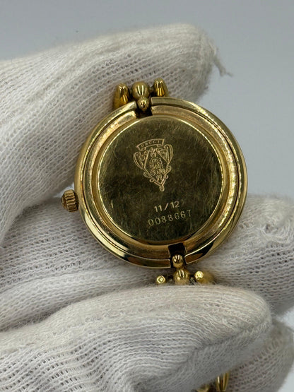 Gucci Orologio Vintage 11/12 con Ghiere Intercambiabili e Bracciale a Maglia Oro