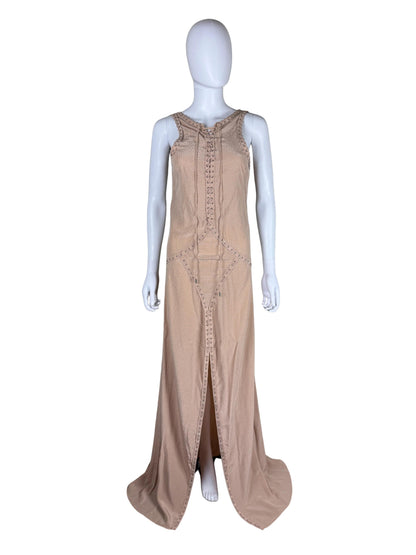Salvatore Ferragamo Abito da Sera Resort 2013 in Seta con Micro-Borchie Nude