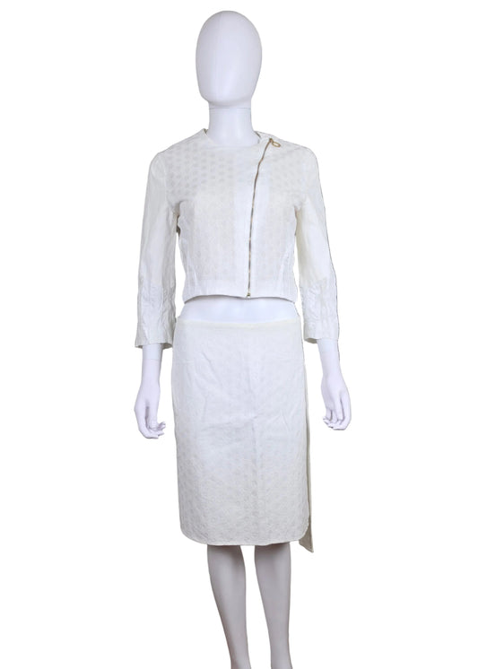 Versus Versace by Gianni Versace Completo Vintage Giacca Corta e Gonna Bianco