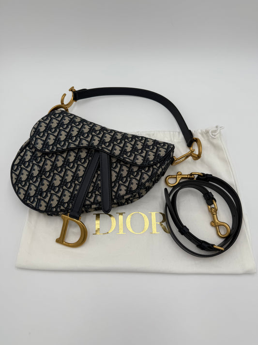 Dior Borsa Saddle con Tracolla Jacquard Dior Oblique Grande